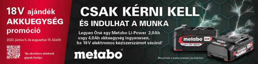 Csak kérni kell és a tiéd lehet egy Metabo akkumulátor ingyen!